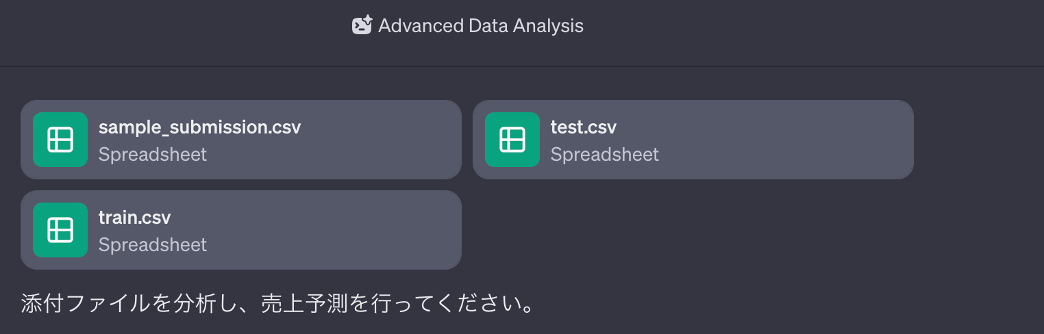 ChatGPTのプロンプトに入力する画面