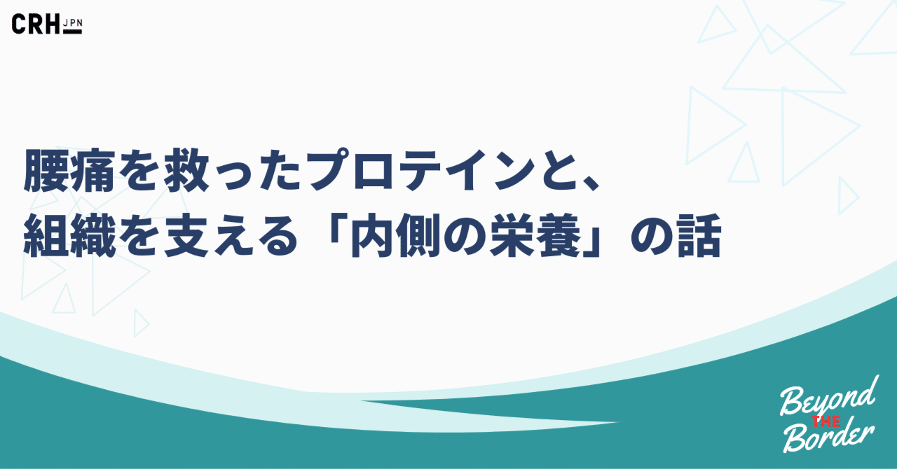 腰痛を救ったプロテインと、組織を支える「内側の栄養」の話