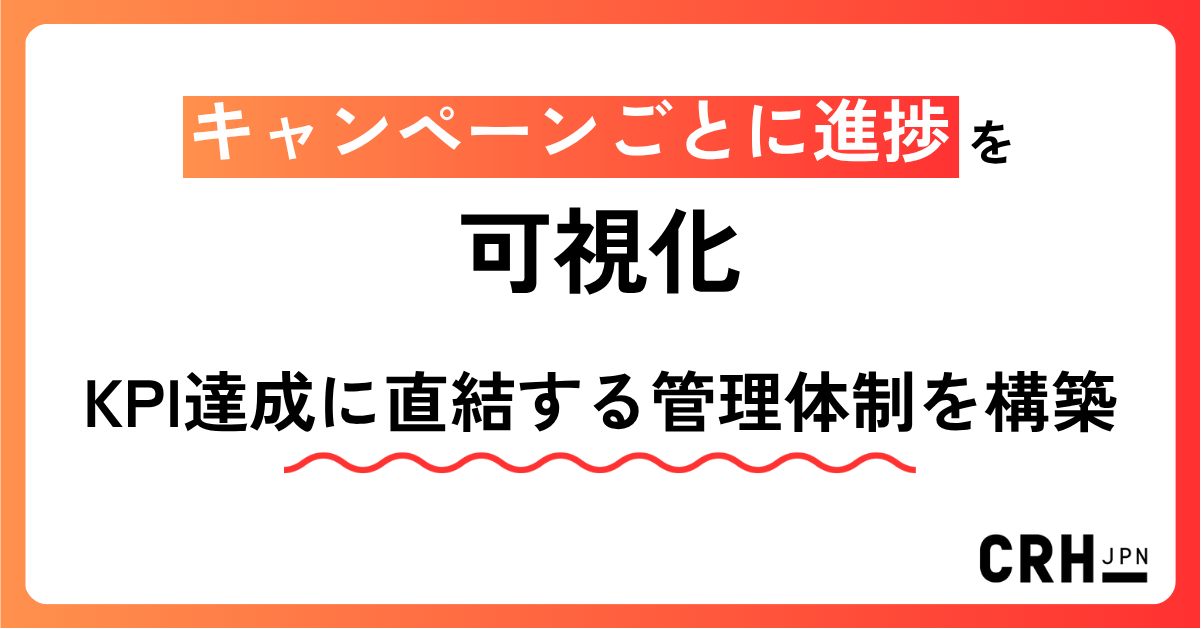 キャンペーンごとに進捗を可視化。KPI達成に直結する管理体制を構築