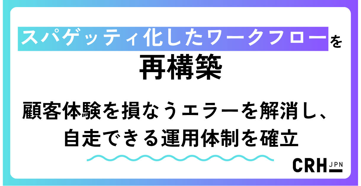 スパゲッティ化したワークフローを再構築。顧客体験を損なうエラーを解消し、自走できる運用体制を確立